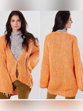 over-sized free people cardigan - orange
